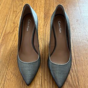 Calvin Klein silver pumps